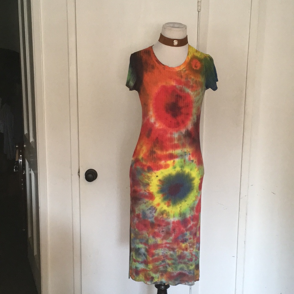 Americal Clothing Jersey tie dyed fitted dress